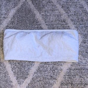 white bandeau swim suit top